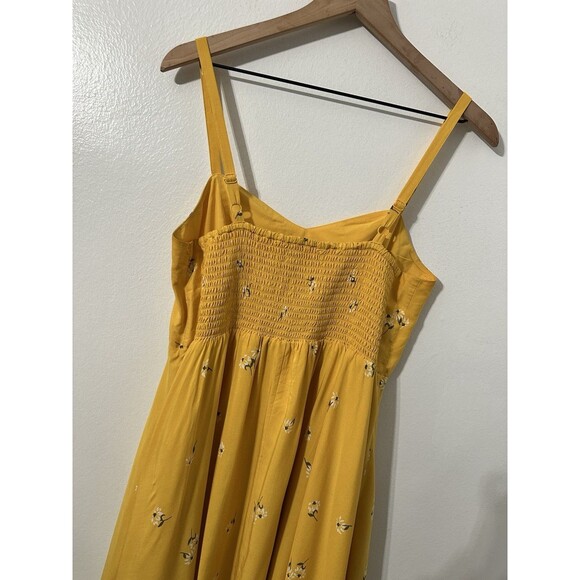 Old Navy Women’s Yellow Floral Summer Dress Spring Flowy Medium - Picture 5 of 8